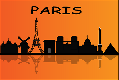 paris city skyline artwork design illustration landcsape paris city skyline silhouette