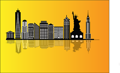 newyork city skyline artwork branding design drawing illustration landscape newyork city skyline silhouette vector