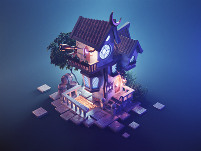 Arcane House 3d arcane blender diorama fantasy illustration magic render substance3d