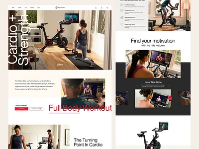 Peloton Bike+ Landing Page clean figma fitness indoor landing page peloton smart bike ui web design website workout