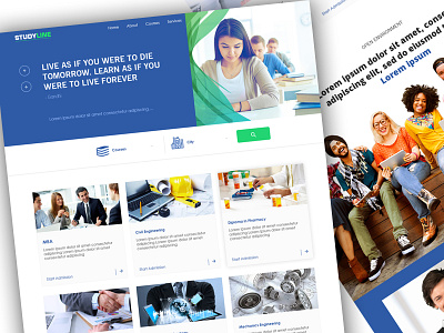 Study Courses courses mockup online study ui ux web