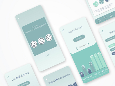 De-Stress app app blue clean de stress design dribbble hci minimalistic mobile mockup relax relaxation stress ui ux uxui white