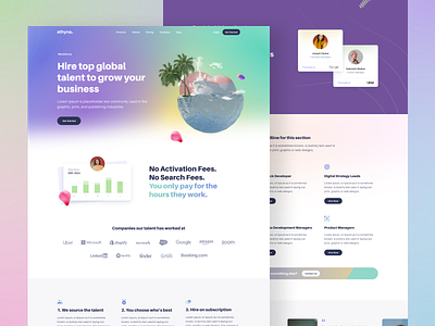 Athyna - Workforce agency designagency global gradients graphic design hr illustration landing page marketing payroll recruitment remote remote team ui ux web web design workforce