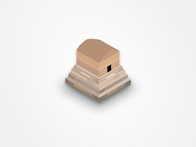 Tomb of Cyrus brown design illustration isometric isometric design mausoleum tomb of cyrus