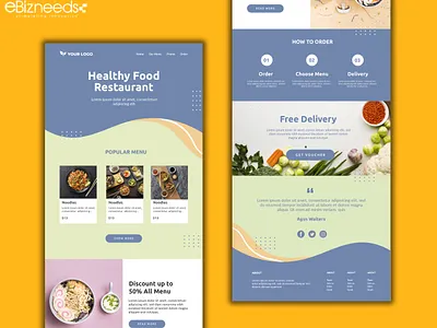 Restaurant Website UI/UX Design - eBizneeds food delivery website design food website design graphic design kitchen web design motion graphics restaurant web design restaurants website design ui design uiux design web design web designing website design