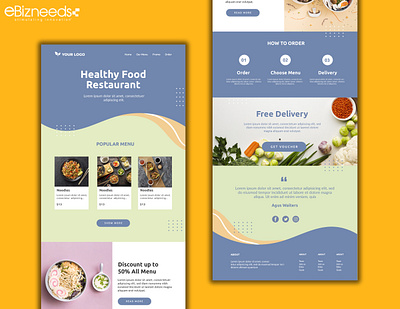 Restaurant Website UI/UX Design - eBizneeds food delivery website design food website design graphic design kitchen web design motion graphics restaurant web design restaurants website design ui design uiux design web design web designing website design