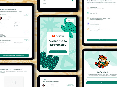 Brave Care iPad Check-in App abstract app branding healthcare icons ipad mascot medical pediatrics product shapes tablet ui ux