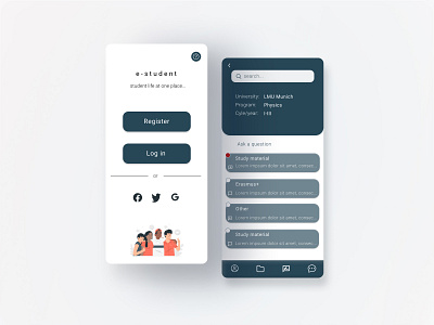 e-student app app design student ui ux