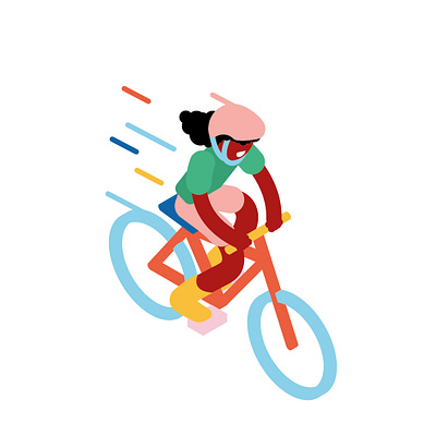 Défi des Ecoliers "Mobilité" - Proposition n°2 bike branding colors flat fun graphic design illustration minimalist mobility move run school shoes territory vector