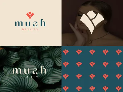 MUAH BEAUTY LOGO beauty logo branding clean logo cosmetic brand logo design graphic design icon logo logo design lettering logo designer lxuury logo minimal natural logo typography vector