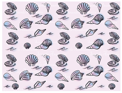 Patern is marine. Patern seashells. Sea. art artwork background design illustration marine ocean patern pearl sea shell shells vector waves