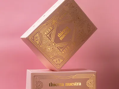 Thierra Nuestra™ — Knitwear for a lifetime box branding fashion fashion branding foil gold gold foil graphic design hotstamping knitwear logo packaging packaging design pink sustainable visual identity