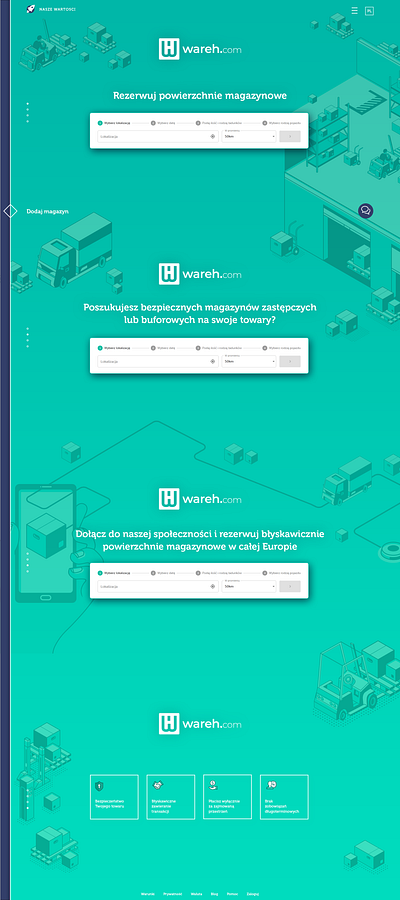 Wareh.com, website for a warehousing company branding design graphic design ui web