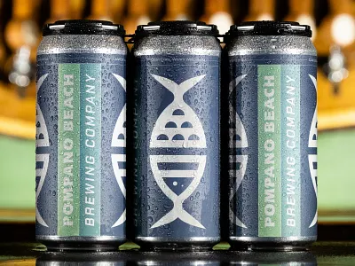 Crispy Crowlers ale beer branding brew can can design color block crowler fish florida ipa logo logo mark metallic nautical package design packaging