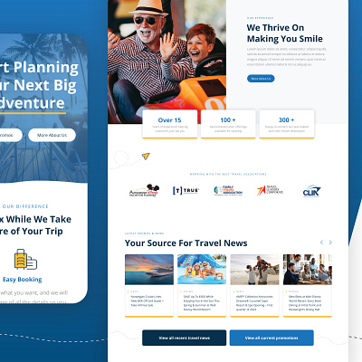 Destinations with Character :: Website Redesign adventure blue booking character destination disney family fun gradient graphic design icons logos mobile design promotion statistics travel agency ui vacation web web design