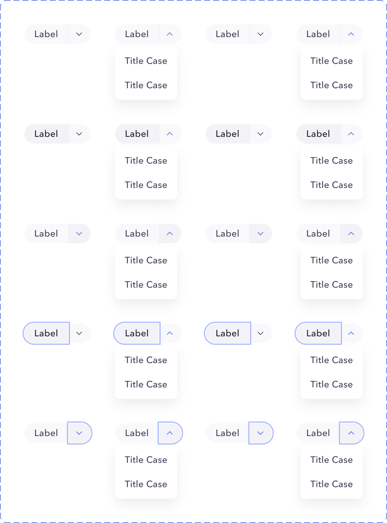 States of the Split Button component