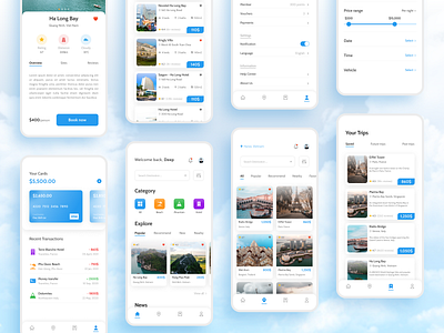 Mobile Travel Application app application clean design mobile mobile app travel travel app trip ui ui design ux vacation