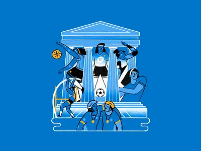 COA animation after effects animation basket boy character framebyframe gif girl illustration jjoo loop medal men motion motion graphics olympics procreate sport tennis woman