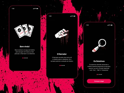 Mobile game app | Onboarding color concept creative design detective game horror illustration mobile onboarding terror ui ux