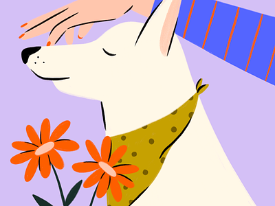 Nose Scratchies design dog dog mom doggo flower hand drawn illustration illustrator pet procreate scratch