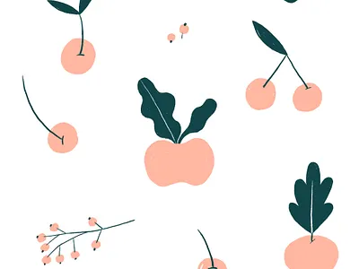 cherries and stuff cookbook food illustration kitchen pattern recipe texture