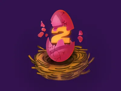 2 Dribbble Invites Awaits you! broken egg clean digital art graphic design illustration ipad pro procreate