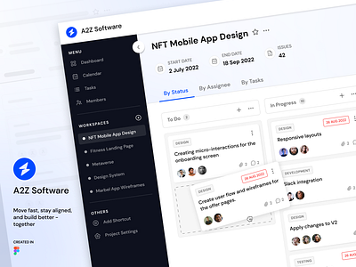 Project Management branding dashboard design figma jira kanban logo management productivity project project management saas scrum task task management track ui ui design ux