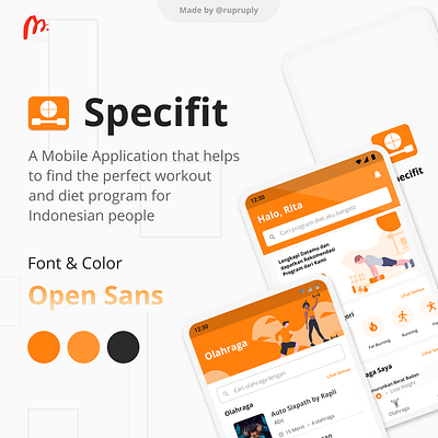 Specifit Mobile Application - Workout and Diet App UI Design app design design diet app mobile app mobile app design ui ui design ux ux design workout app