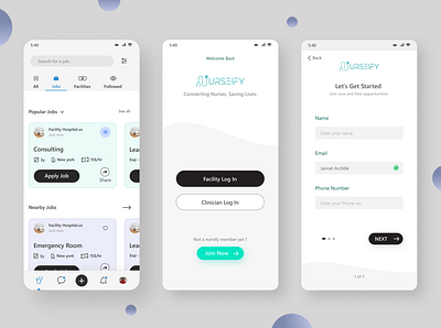App design for Nurses job portal app design branding design graphic design home page illustration job portal landing page ui ux web design