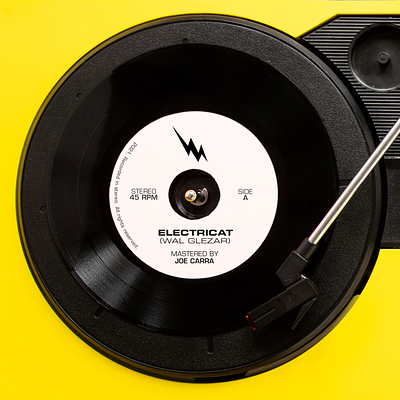 'Electricat' 45 RPM 45 bolt growl logo mockup music rock rpm turntable type typography vector vibes vintage vinyl