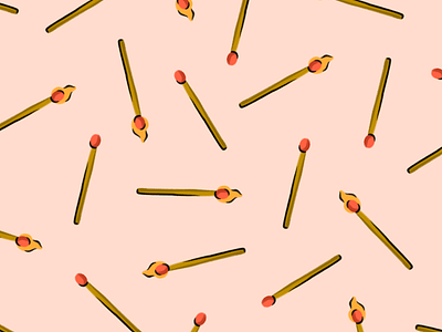 Matchsticks design fire hand drawn illustration illustrator match matchsticks pattern procreate texture