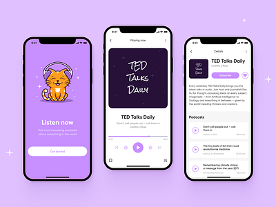 Podcast Mobile App app concept design interface ios listening app mobile mobile app mobile app design mobile design mobile ui music app player podcast podcast app product product design ui uiux ux