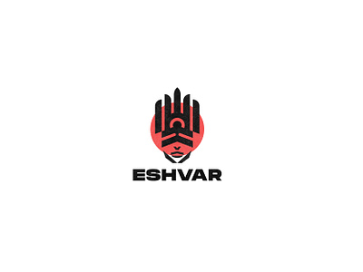 ESHVAR artificial intelligence branding design designer face facelogo god graphic design logo logo designer mascot minimal minimal logo red symbol type