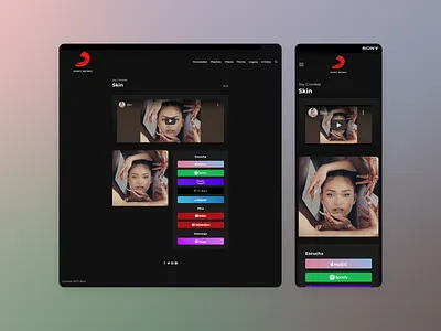 Sony Music Spain adobe xd product design sony music ui ux