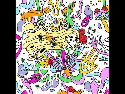 dream is over abstract art character design drawing illustration line art