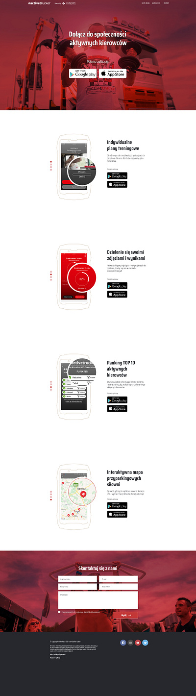 Active trucker app website design graphic design ui web