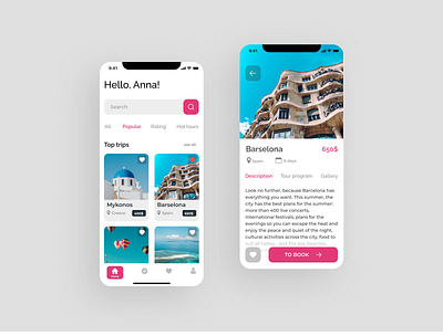 Travel app app design mobile tour travel traveling trip ui ux