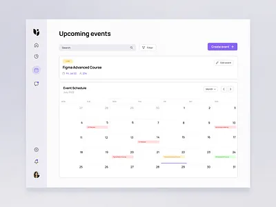 Event Scheduler app calendar design desktop event event app event scheduler figma schedule ui user interface