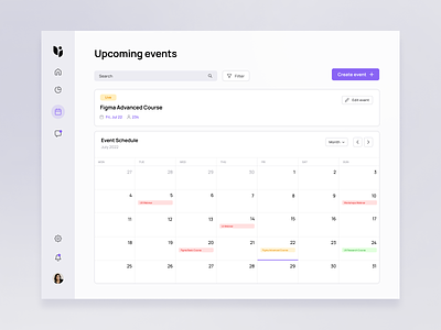 Event Scheduler app calendar design desktop event event app event scheduler figma schedule ui user interface