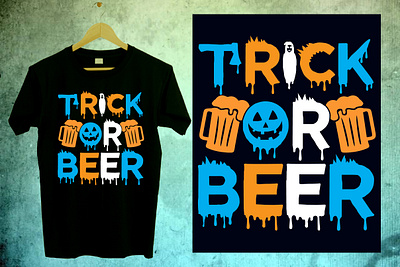 Halloween T-Shirt Design, Trick Or Beer beer ghost halloween halloween svg halloween t shirt design halloween tshirts for men halloween tshirts for woman halloween vector horror horror nights trick typography