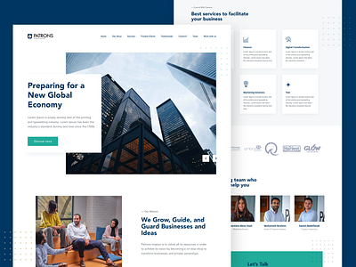 Patrons For Financial Advisory Website accountant clean design flat ui ux web website