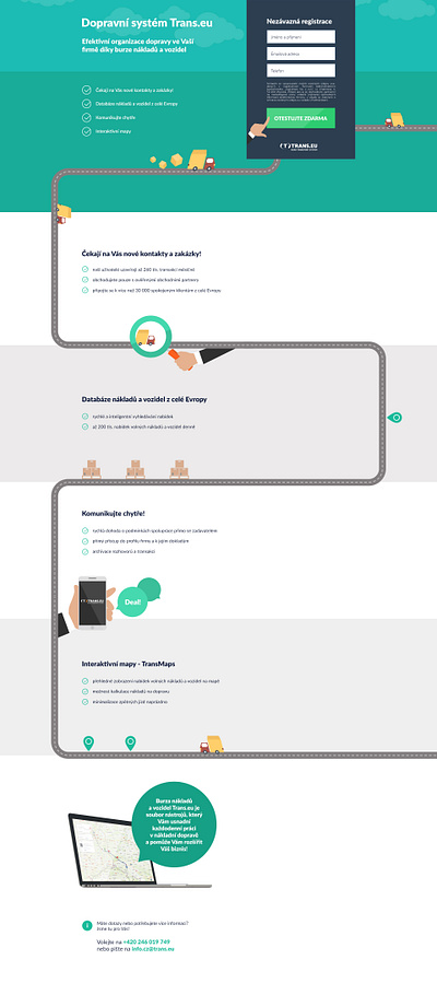 Landing page for Trans.eu freight exchange design graphic design ui web