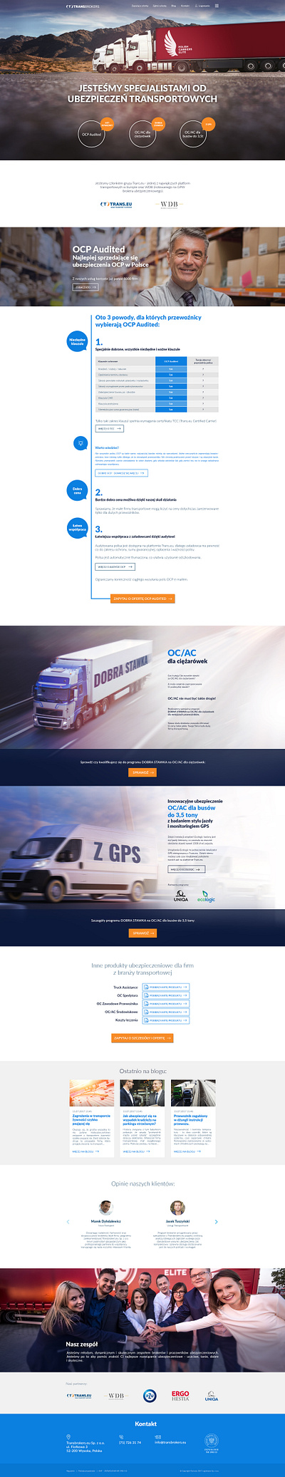 Website for the transport insurance broker design graphic design ui web