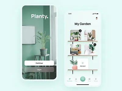 Planty. app botanical catalog concept design flowers garden interface ios minimal nature plant splash ui ux