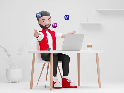 The Wizard Designer 🔮 3d 3d character 3d illustration after effects blender character character design illustration modeling photoshop xd