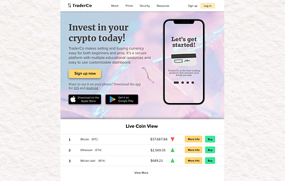 DailyUI Crypto Landing Page crypto dailyui dailyui 003 landing page