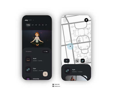 Maps App app cleandesign dark design graphic design ios iphone location map mapdesign minimal minimaldesign mobiledesign simple ui uiux