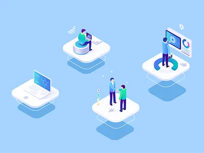 Isometric Illustration 2d isometric branding creative website graphic design illustration isometric isometric design landingpage technical ismetric website