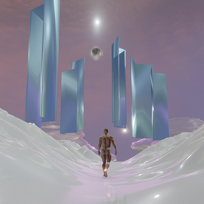 Arctic Moon 3d graphic design