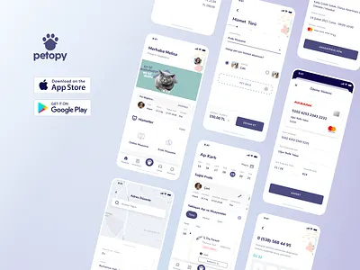 Petopy - Pet App animal animalcare app clean concept website health care healthcare ios medical medicine mobile pet pet app petcare petshop ui veterinarian veterinary